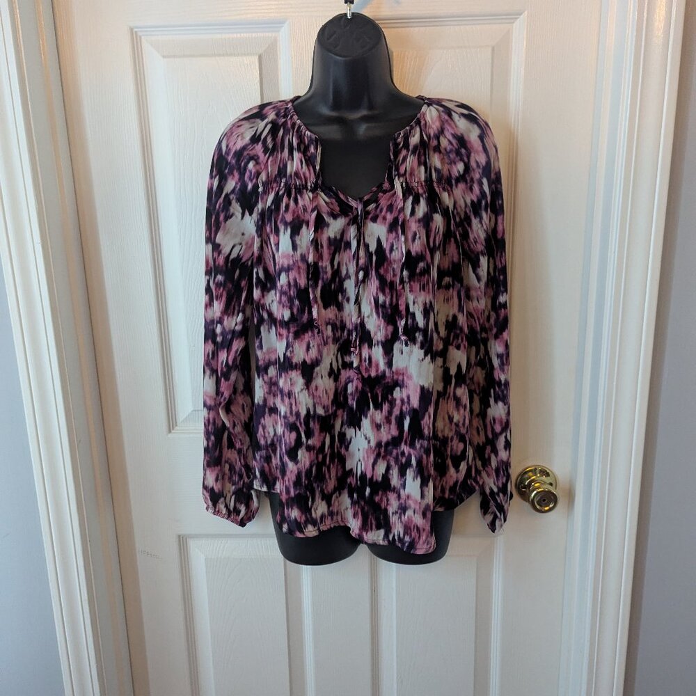 Vera wang pink purple white and black blouse - small